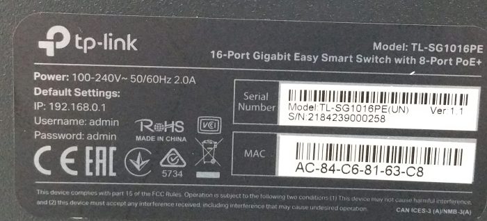 TP-Link TL-SG1016PE 16-Port Gigabit Easy Smart Switch with 8-Port PoE+ - Image 3