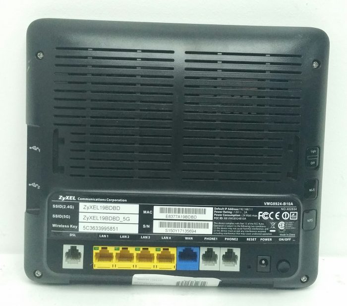 Zyxel VMG8924-B10A Gigabit Ethernet Dual Band Wireless Router - Image 3