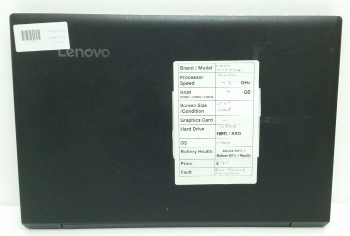 Lenovo V110-15ISK 80TL - i5-6200U 2.3GHz - 4GB Ram - 15.6" - 128GB SSD - Windows 11 Home - Image 3