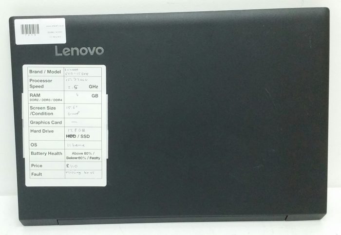 Lenovo V110-15ISK 80TH - i5-7200U 2.5GHz - 4GB Ram - 15.6" - 128GB SSD - Windows 11 Home - Image 3