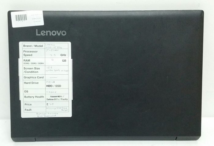 Lenovo V110-15ISK 80TL - i5-6200U 2.3GHz - 4GB Ram - 15.6" - 128GB SSD - Windows 11 Home - Image 3