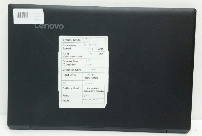 Lenovo V110-15ISK 80TL - i5-6200U 2.3GHz - 4GB Ram - 15.6" - 128GB SSD - Windows 10 Home - Image 3