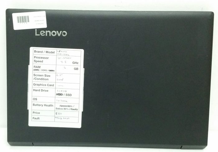 Lenovo V110-15ISK 80TL - i5-6200U 2.3GHz - 4GB Ram - 15.6" - 128GB SSD - Windows 10 Home - Image 2