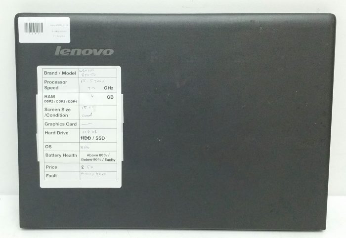 Lenovo B50-50 80S2 - i5-5200U 2.2GHz - 4GB Ram - 15.6" - 128GB SSD - Windows 11 Pro - Image 4