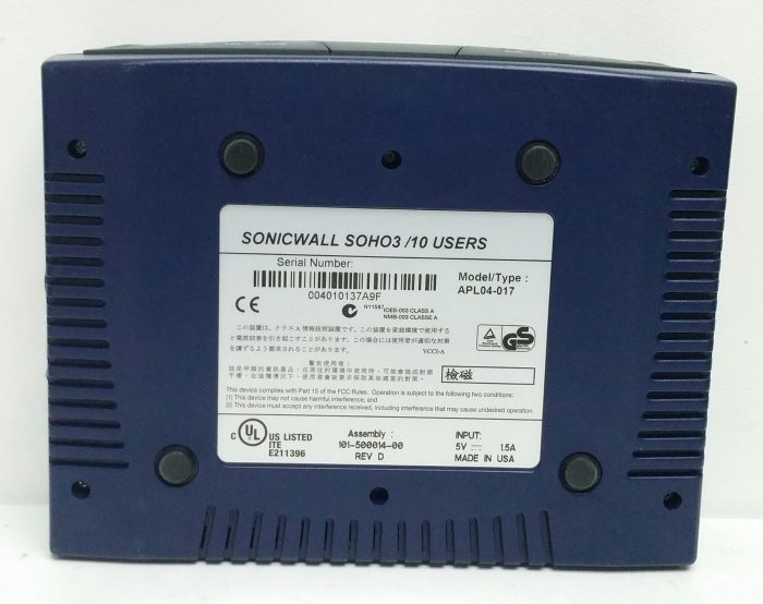 SonicWall Soho 3 APL04-017 10 Users Internet Security Appliance - Image 3