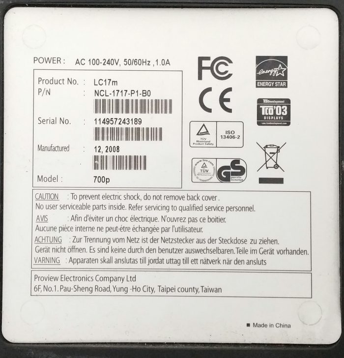 Nec LC17M 700P 17" VGA Monitor - Image 3