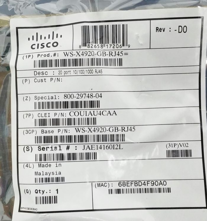 Cisco WS-X4920-GB-RJ45 Module - Image 3