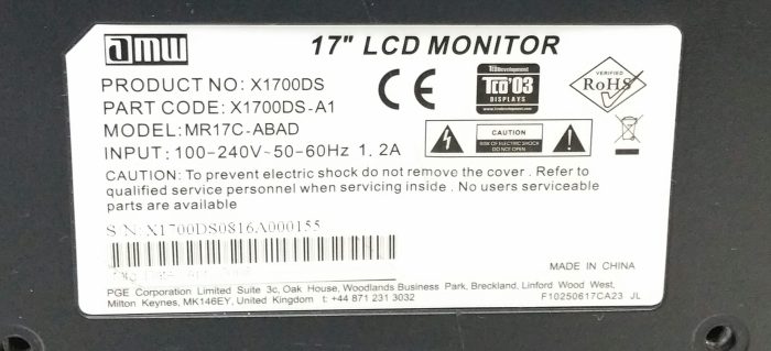 AMW MR17C-ABAD 17" DVI VGA LCD Monitor - Image 3