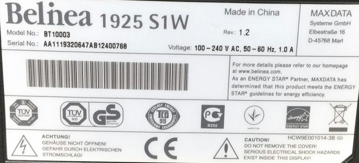 Belinea 1925 S1W BT10003 19" VGA Monitor - Image 3