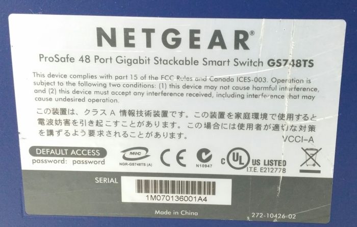 Netgear Prosafe GS748TS 48 Port Gigabit Stackable Smart Switch, 4 SFP Ports - Image 3