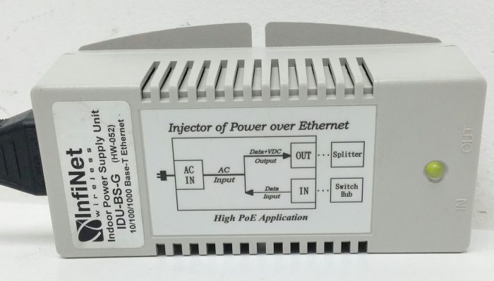 InfiNet Wireless IDU-BS-G (HW-052) Indoor Power Supply Unit 10/100/1000 Base-T Ethernet PoE Injector - Image 2
