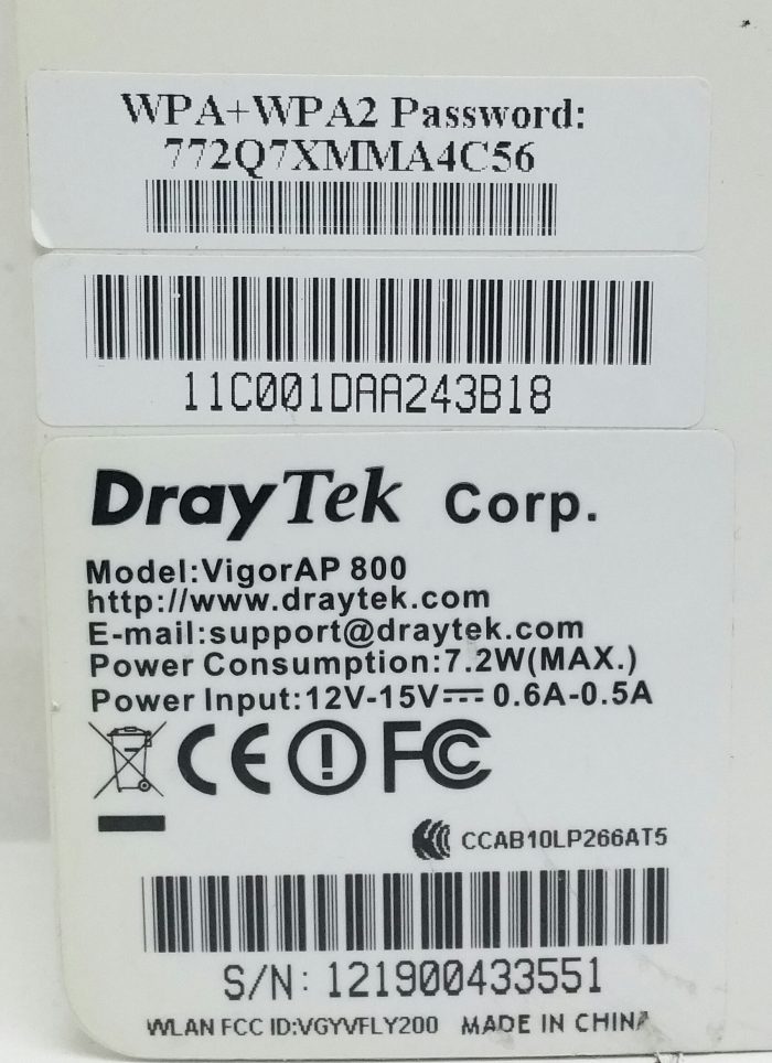 Draytek VigorAP 800 PoE Wireless N Access Point - Image 3