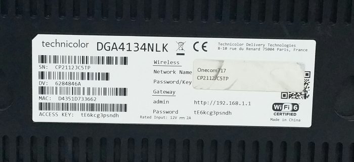 Technicolor DGA4134NLK Modem Router - ADSL Access Point - Image 3