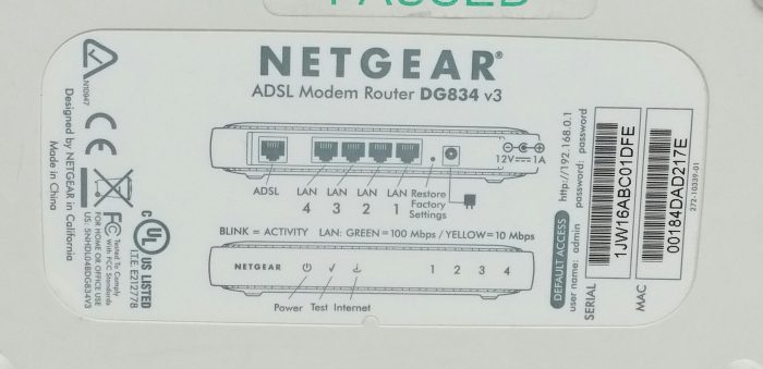 Netgear DG834 v3 ADSL Modem Router - Image 3