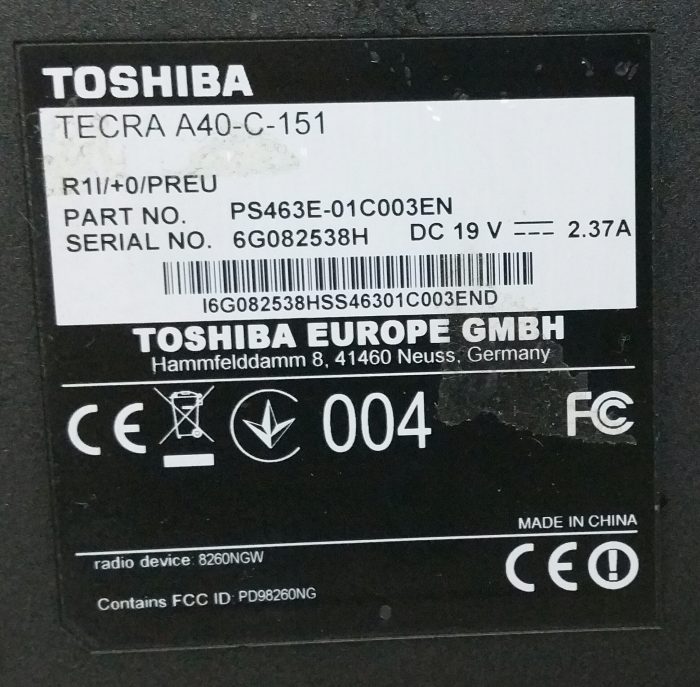 Toshiba Tecra i5-6200U A40-C-151 2.4GHz 4GB Ram 14" 120GB SSD Windows 11 64bit - Image 4