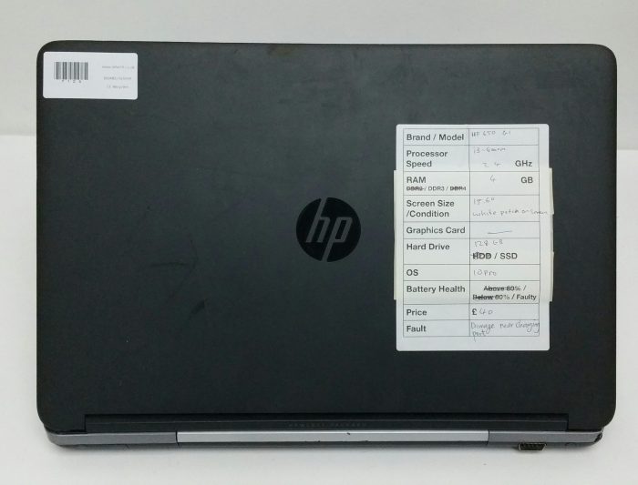 HP 650 G1 - i3-4000M 2.4GHz - 4GB - 15.6" - 128GB SSD - Windows 10 Pro - Image 3