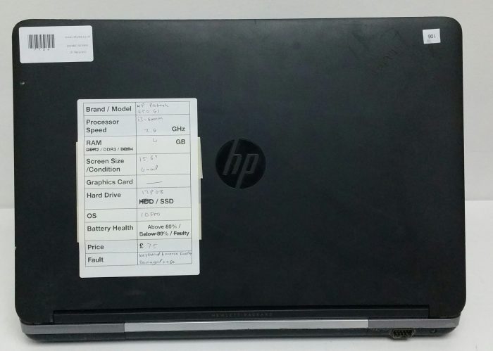 HP Probook 650 G1 - i3-4000M 2.4GHz - 4GB - 15.6" - 128GB SSD - Windows 10 Pro - Image 3