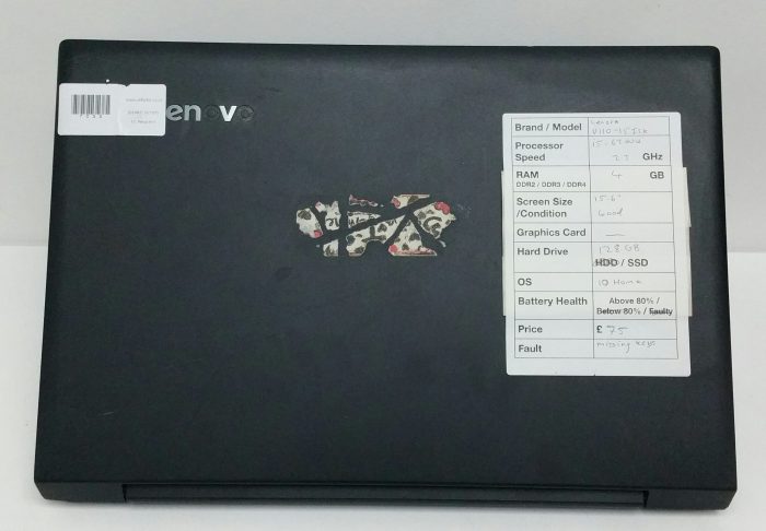 Lenovo V110-15ISK 80TL - i5-3200U 2.3GHz - 4GB Ram - 15.6" - 128GB SSD - Windows 10 Home - Image 3