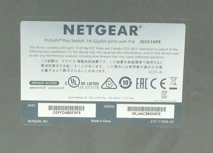 Netgear ProSafe JGS516PE 16 Gigabit Ports Plus Switch With PoE - Image 3