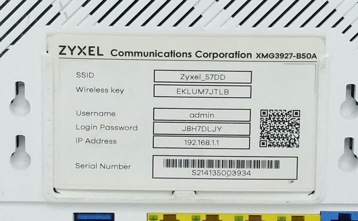Zyxel XMG3927-B50A XDSL Modem Router - Image 3