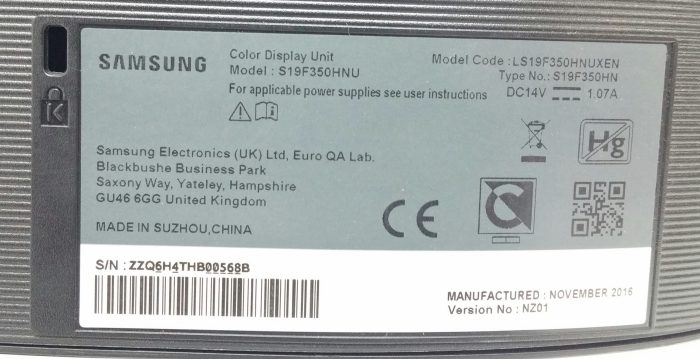 Samsung S19F350HNU 19" VGA Color Display Monitor - Image 3