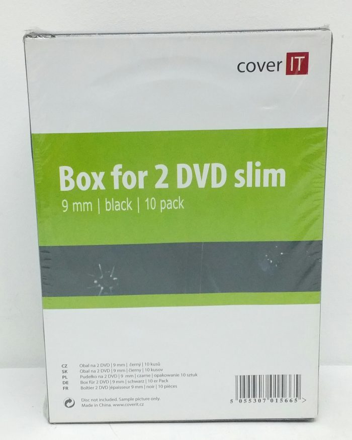 Job Lot 2x Cover IT 9mm Black 2x 10 Pack Box for 2 DVD Slim Double Case Spine (Unit: 20) - Image 2