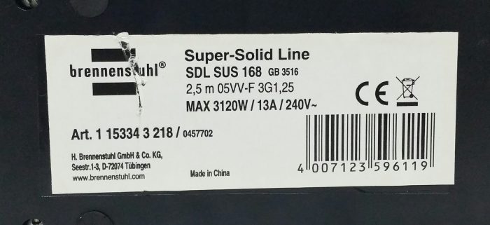 Brennenstuhl Super Solid Line SDL SUS 18 (gb 3516) Heavy Duty Extension Lead - Image 3