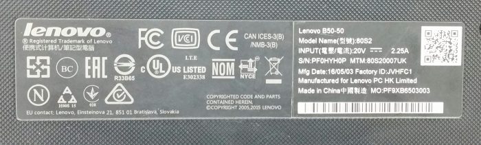 Lenovo B50-50 80S2 - i5-5200U 2.2GHz - 4GB Ram - 15.6" - 128GB SSD - Windows 11 Pro - Image 4