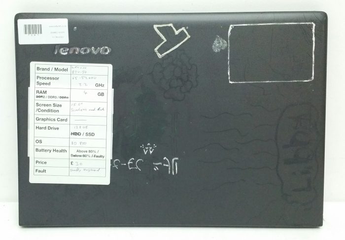 Lenovo B50-50 80S2 - i5-5200U 2.2GHz - 4GB Ram - 15.6" - 128GB SSD - Windows 11 Pro - Image 3