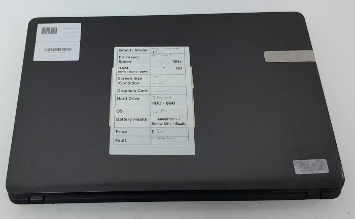 Acer TravelMate P253-M-33124G50Maks i3-3120m 2.5GHz 4GB Ram 15.6" 500GB HDD Windows 10 Pro - Image 6