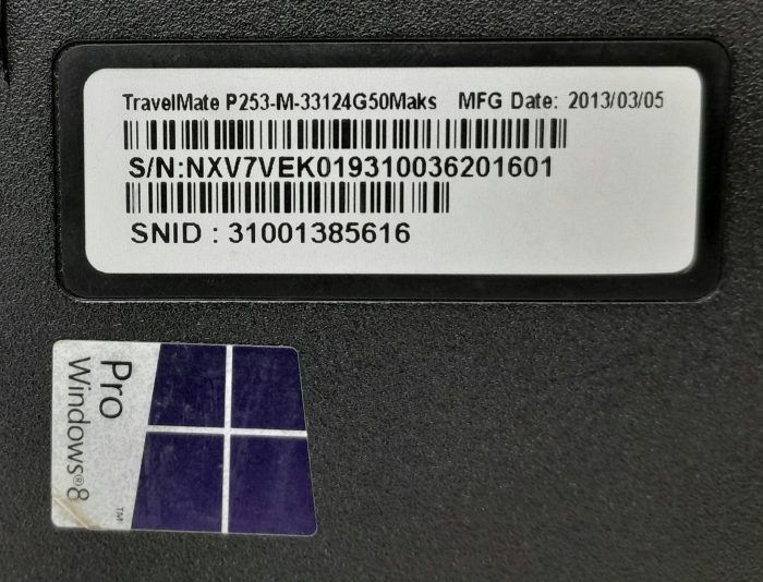 Acer TravelMate P253-M-33124G50Maks i3-3120m 2.5GHz 4GB Ram 15.6" 500GB HDD Windows 10 Pro - Image 4
