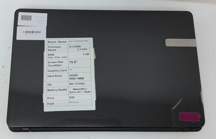 Acer TravelMate P253-M-33124G50Maks i3-3120m 2.5GHz 4GB Ram 15.6" 500GB HDD Windows 10 64bit - Image 6