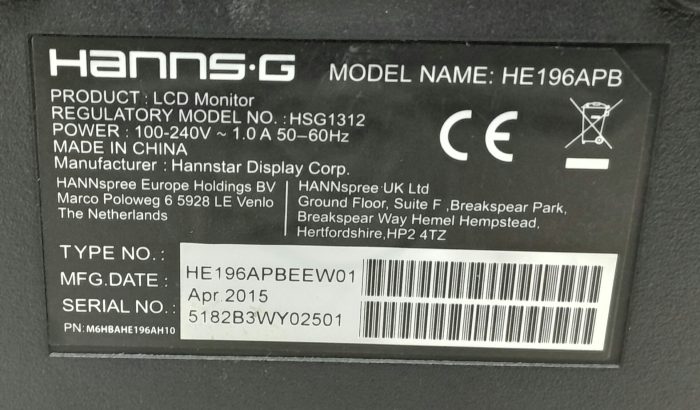 Hanns.G HE196APB 18.5" VGA LCD Monitor - Image 3