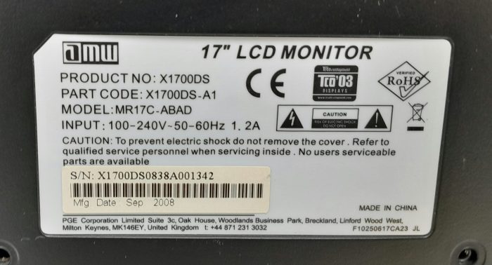 AMW MR17C-ABAD 17" DVI VGA LCD Monitor - Image 3