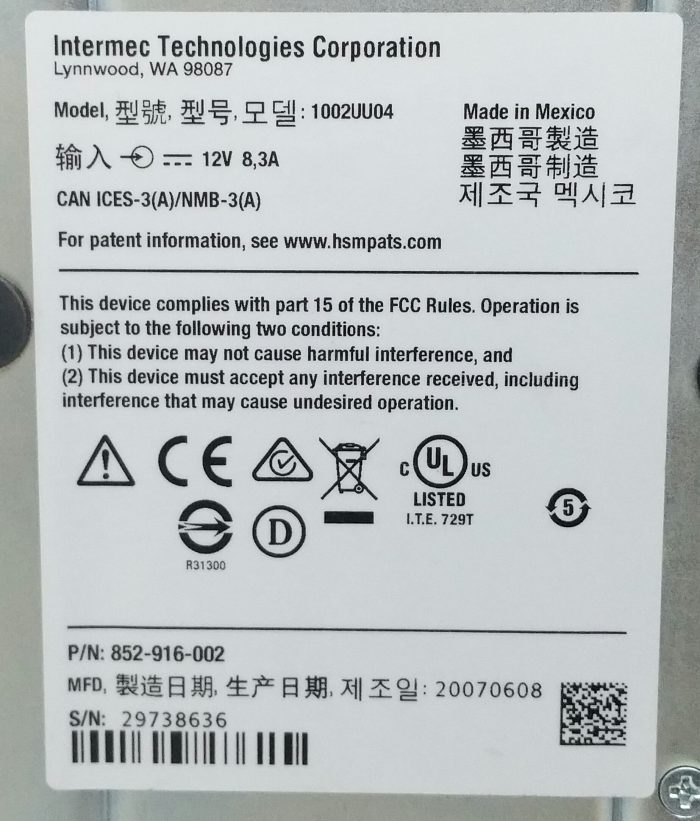 Intermec 1002UU04 Charger Dock Station For CK70/CK71 Barcode Scanner - Image 3