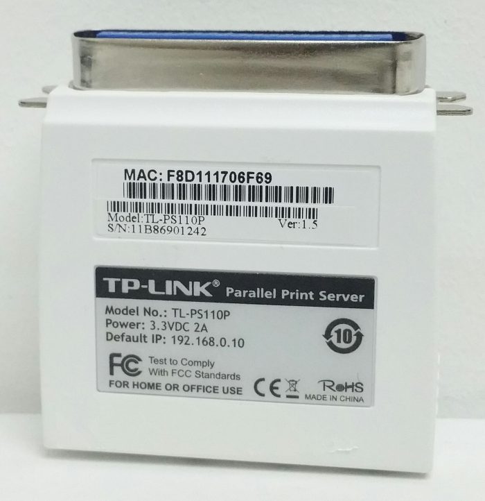 TP-Link TL-PS110P Single Parallel Port Fast Ethernet Print Server - Image 4