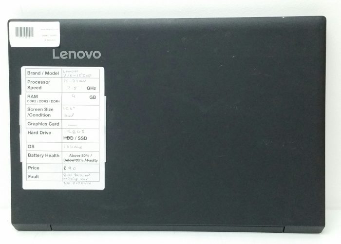 Lenovo V110-15IKB 80TH - i5-7200U 2.5GHz - 4GB Ram - 15.6" - 128GB SSD - Windows 10 Home - Image 3