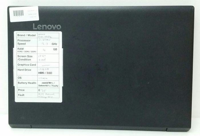 Lenovo V110-15ISK 80TL - i5-6200U 2.3GHz - 4GB Ram - 15.6" - 128GB SSD - Windows 11 Home - Image 3
