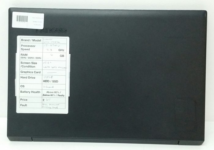 Lenovo V110-15ISK 80TL - i5-6200U 2.3GHz - 4GB Ram - 15.6" - 128GB SSD - Windows 11 Home - Image 3