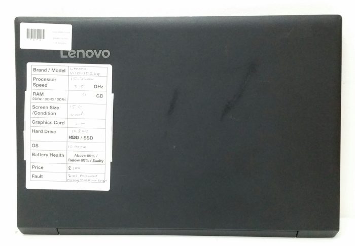 Lenovo V110-15IKB 80TH - i5-7200U 2.5GHz - 4GB Ram - 15.6" - 128GB SSD - Windows 10 Home - Image 3