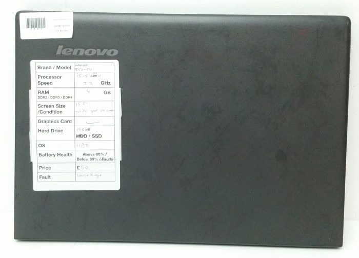 Lenovo B50-50 80S2 - i5-5200U 2.2GHz - 4GB Ram - 15.6" - 128GB SSD - Windows 11 Pro - Image 3