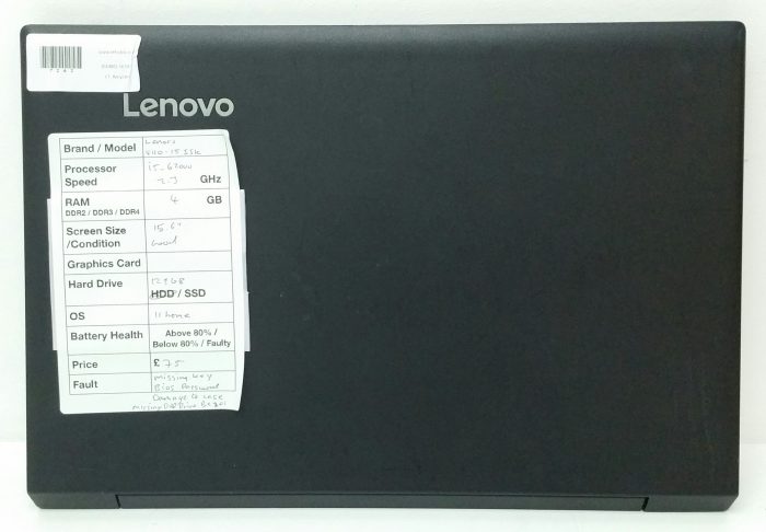 Lenovo V110-15ISK 80TL - i5-6200U 2.3GHz - 4GB Ram - 15.6" - 128GB SSD - Windows 11 Home - Image 3