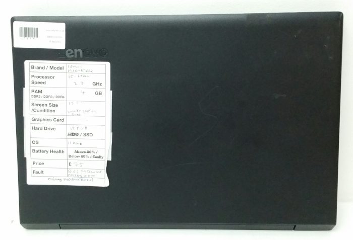 Lenovo V110-15ISK 80TL - i5-6200U 2.3GHz - 4GB Ram - 15.6" - 128GB SSD - Windows 11 Home - Image 3