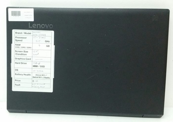 Lenovo V110-15IKB 80TH - i5-7200U 2.5GHz - 4GB Ram - 15.6" - 128GB SSD - Windows 10 Home - Image 3