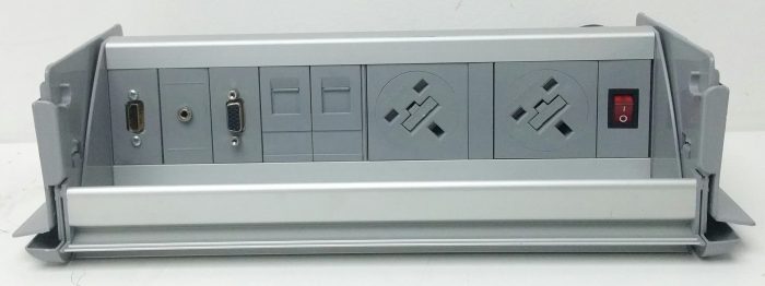 HDMI VGA & 2 Sockets Pop-Up In-Table Desktop Power Socket - Image 2