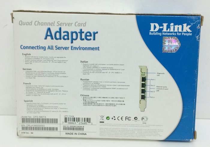 D-Link DFE-580TX Quad Channel Server Card Adapter - Image 3