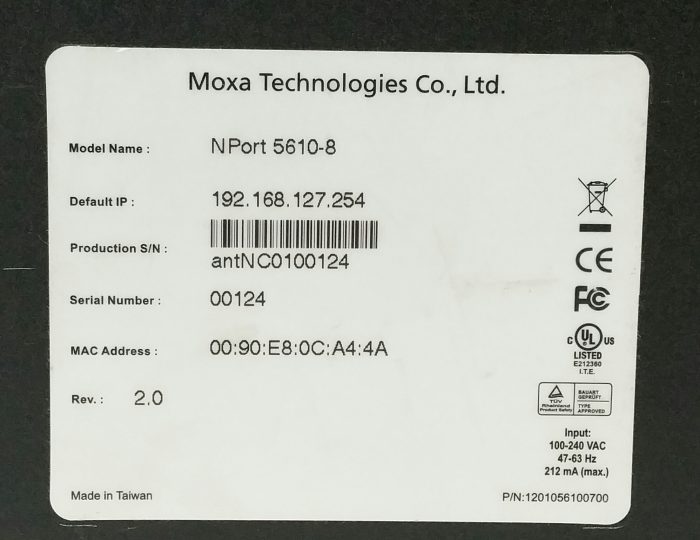 Moxa NPort 5610-8 8 Port RS-232 Device Server With Bracket Ears - Image 3