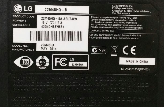 LG 22M45HQ-B 22M45HA 21.5" HDMI VGA LCD Monitor With No Stand - Image 3