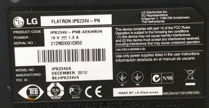 LG Flatron IP234V-PN IPS234VA 23" HDMI DVI VGA LCD Widescreen Monitor - Image 3
