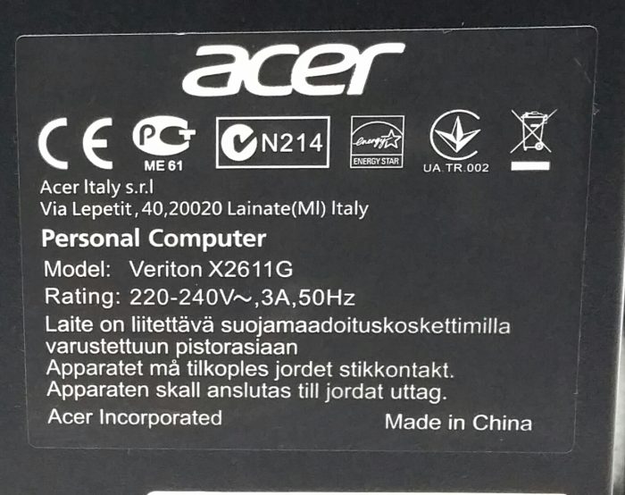 Acer VERITON X2611G - i3-3220 3.3GHz - 4GB - Personal Computer - Image 4